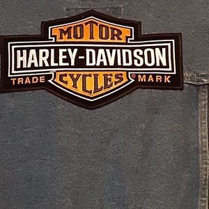 Y2K Harley Davidson Wrangler Denim Jacket Men's XLT Blue Jean Big & Tall 2530